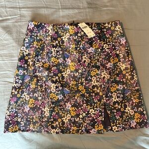Anthropologie Maeve Leather Floral Skirt